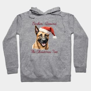 Christmas Belgian Malinois Dog in Santa Hat Hoodie